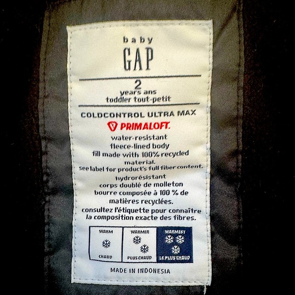 GAP Toddler Cold Control Ultra Max Long Black Puffer Jacket - 2T - Picture 5 of 5
